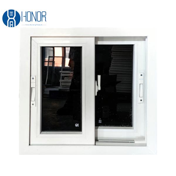 Single Double Glass Pvc Sliding Window With Mosquito Net