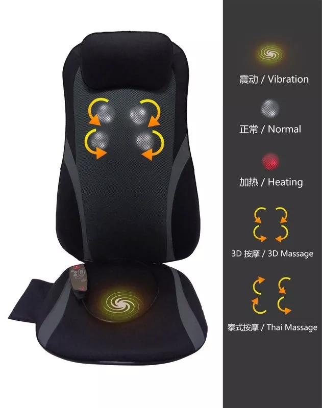 Home Office Chair Massage Pad Infrared Heat Kneading Electric Shiatsu Back Seat Massage Cushion