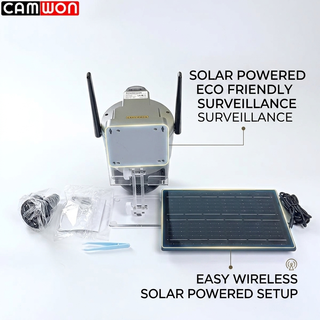 Outdoor 24h Recording Camera Solar PTZ Surveillance Camera 2K