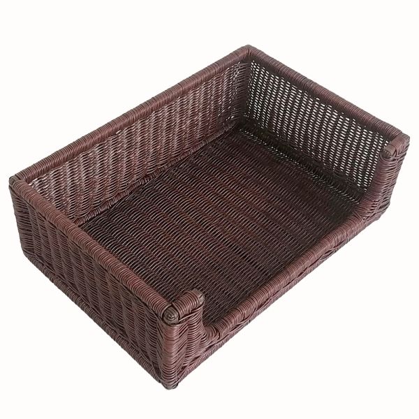 Factory Wholesale Metal Frame Round Rattan Wicker Rectangle Dogs and Cats Bed