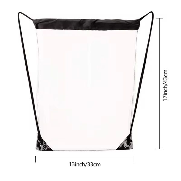 Marketing Waterproof PVC Clear Backpack Drawstring Pouch Bag with Custom Printed Design