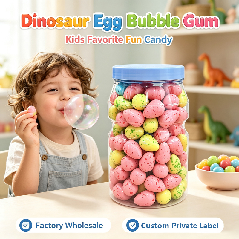 Dinosaur Eggs Shaped Fruit Flavor Bubble Gum Colorful Hollow Sweet Chewing Gum