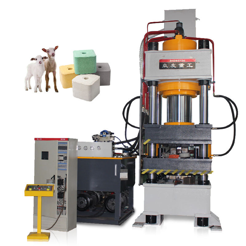 100 Ton-500 Ton Four-column Three-beam Hydraulic Press YQ32 for Animal Mineral Block & Salt Block