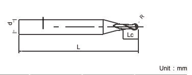 2 Flute Micro Diameter Ball Nose End Mills With 30 Degrees Helix Angle