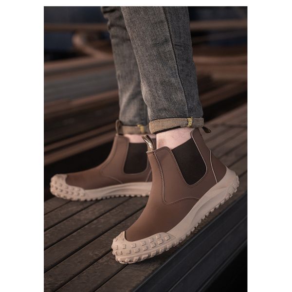 Suede Leather Chelsea Safety Shoes Steel Toe Safety Boots Kevlar Work Shoes Slip-Resistant Rubber Work Boots For Industrial Work