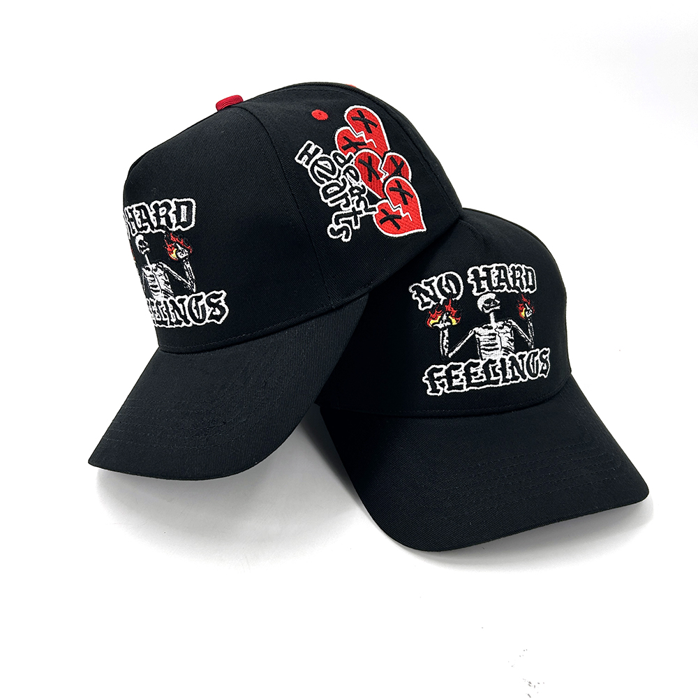 A Frame Cotton Fabric Mens Baseball Hat 5 Panel Custom Embroidered Logo