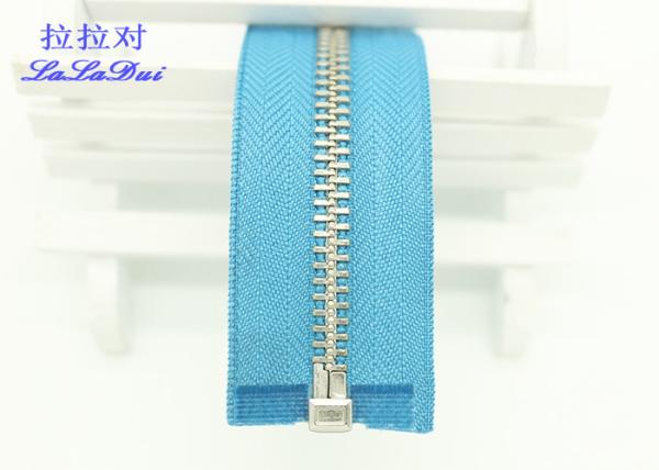 Customized 22 Inch Heavy Duty Separating Zippers , Multi Color Tape Long Coat Zippers
