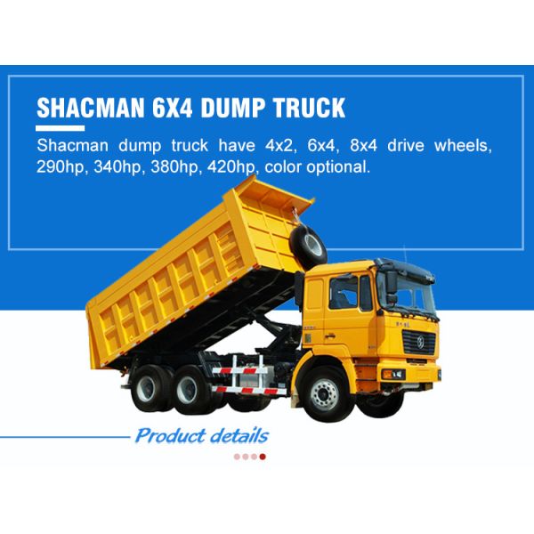 Heavy Duty Shacman Dump Truck with 25-30tons Capacity and Low Fuel Consumption