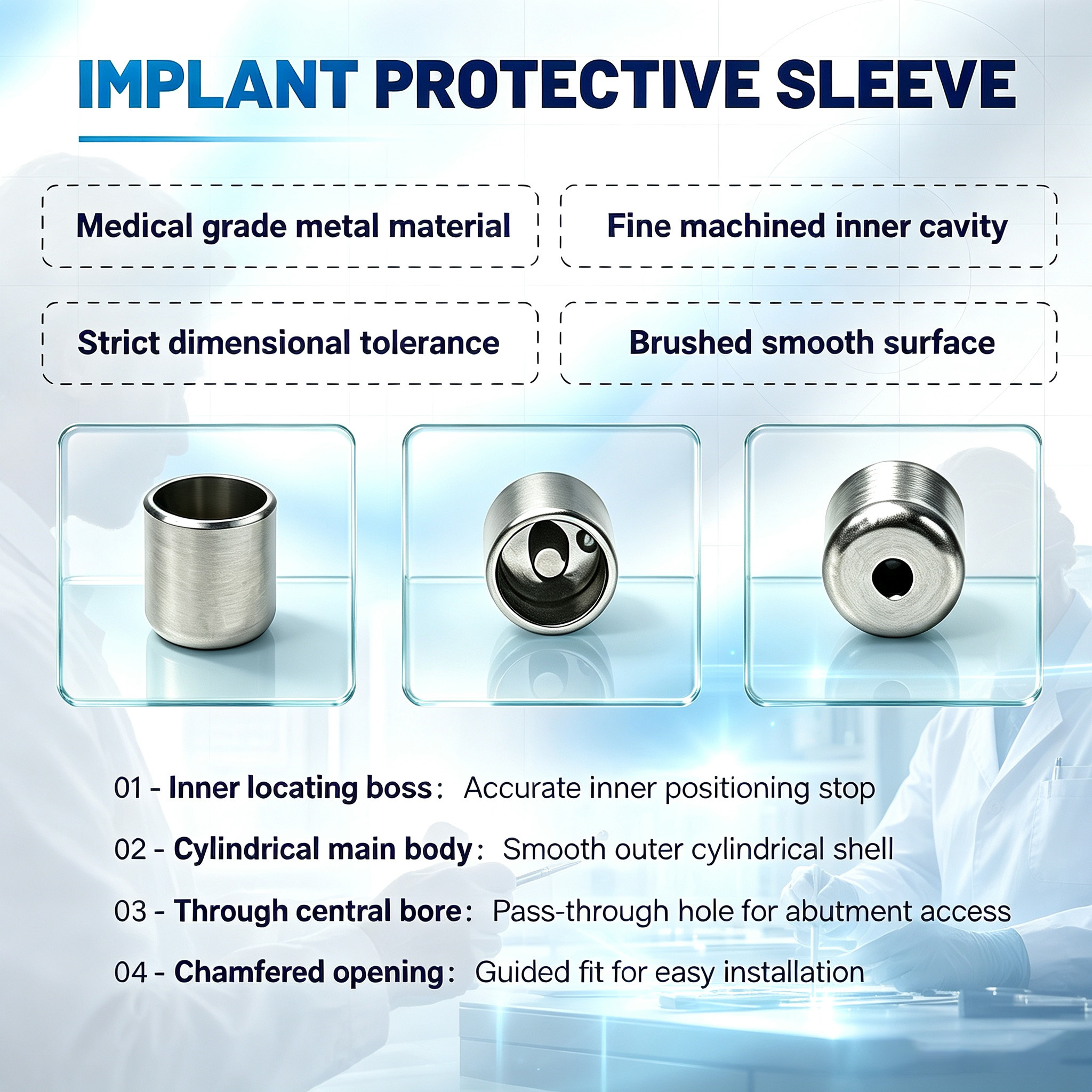 Customized TC4 Titanium Alloy Composite Protective Cap for Precision Implant Components