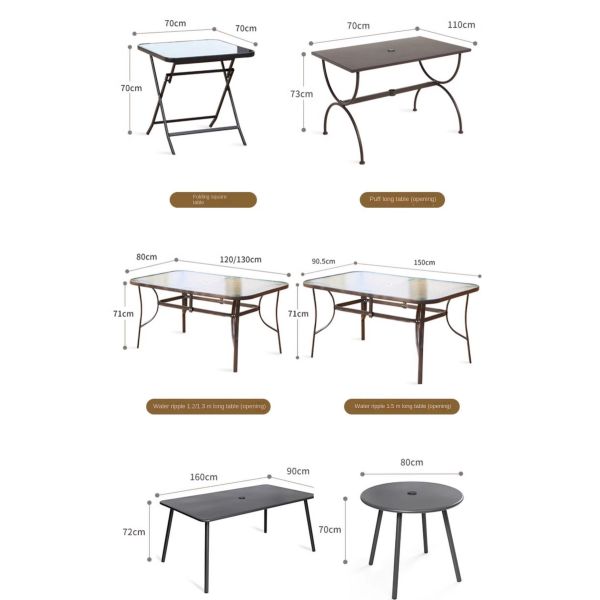 Stainless Steel Outdoor Metal Cafe Table And Chairs Set For Sun Protection