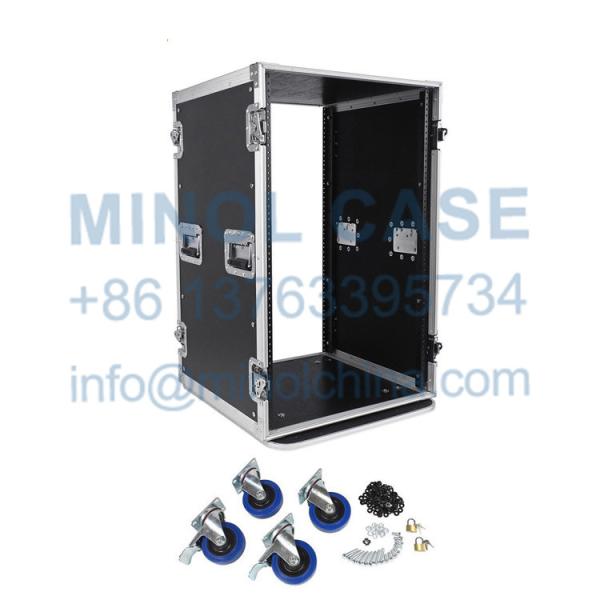 Custom Size Logo 18U Space Vertical DJ Amp Rack Flight Case With Wheels
