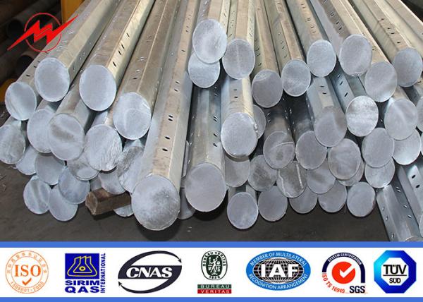 12m Polo de aço galvanizado África, polos de serviço público de aço com 3 níveis de braços