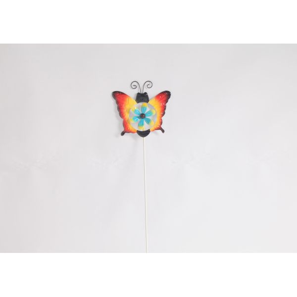 Colorful Metal Animal Outdoor Garden Decoration With Windmill Butterfly Bee Ladybug Bird