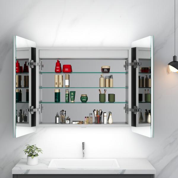 Cabinet miroir de salle de bain avec tiroirs et lumière LED La solution de stockage parfaite
