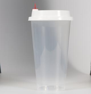 Tazas de plástico desechables redondas libres de BPA con tapa