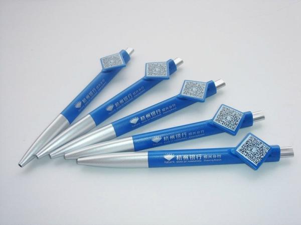 Promotional Custom Logo Advertisting White Plastic pen ABS Ball point pen with Rubber Grip