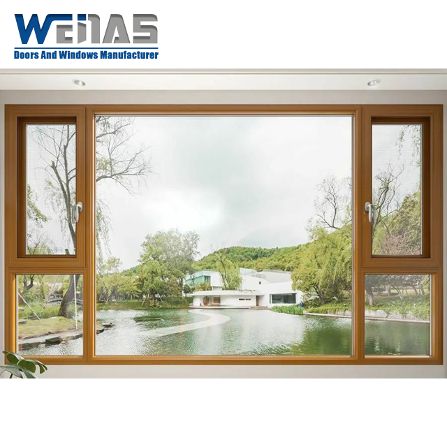 Modern Thermal Break Aluminium Alloy Casement Window Heat Sound Insulation for Bedroom Living Room Exterior Use