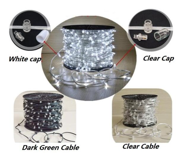 2019 IP 65 warm white PVC crystal Wire DC 12V clip light/ 200leds fairy light string 100m/roll led bud lights