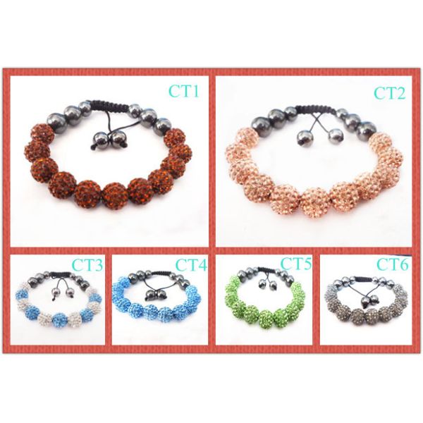 Пинк/апельсин/красное/голубое/зеленый цвет Шамбалла женщин отбортовали украшения браслетов