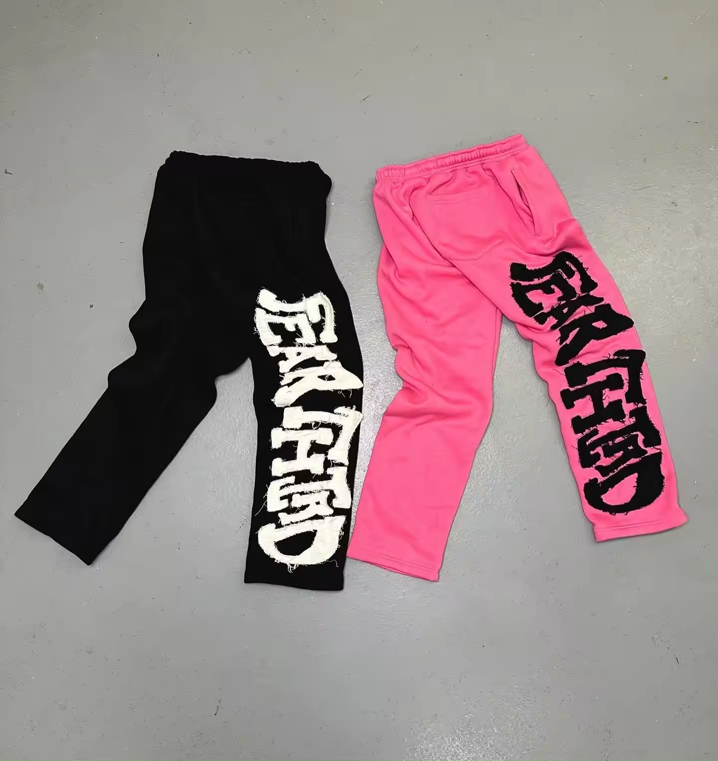 Cotton Knitted Streetwear Distressed Patch Work Cropped Black Pink Rhinestone Hoodie With Rhinestones