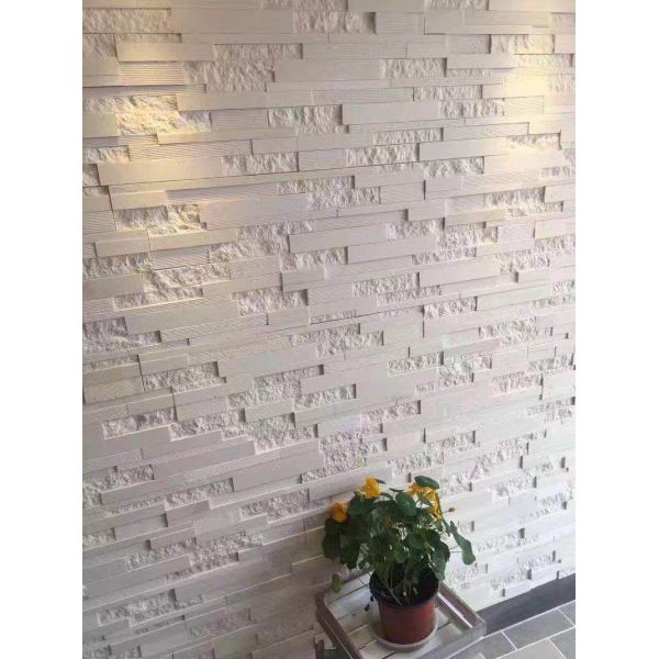 Natural slate marble culture stone sawn cut split China white color