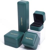 Boîte à bijoux en cuir PU vert foncé Boîte à bijoux personnalisée de luxe Emballage