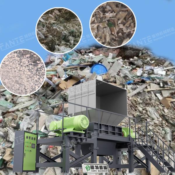 Heavy Duty Industrial Twin Shaft Shredder for Mixed Waste Processing Lines Including WEEE Refrigerators Computers