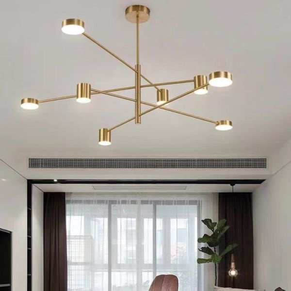 6 Heads Suspension Lighting Black Brass Home dimmable led pendant lights
