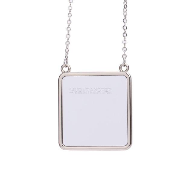 Personalized Photo Necklace DIY Unisex Sublimation Square Shape Pendant Necklace