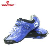 Les chaussures respirables de bicyclette de course sur route, vélo bleu de route chausse l'OEM/ODM disponibles