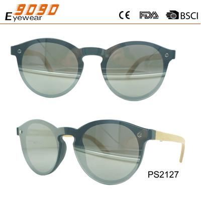 2018  fashion sunglasses with 100% UV protection lens, made of wood in the temple