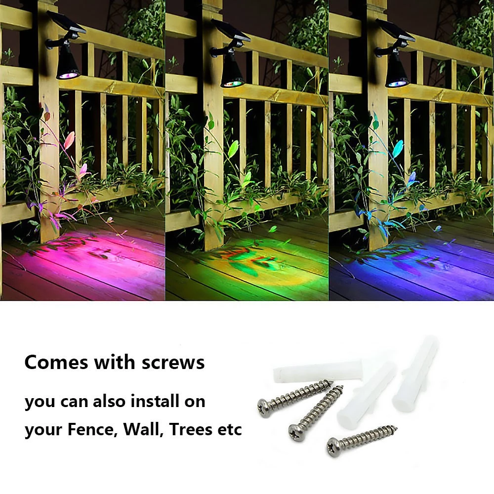 Garden Solar Powered Lawn Lights , Courtyard Wall Solar Landscape Spotlights