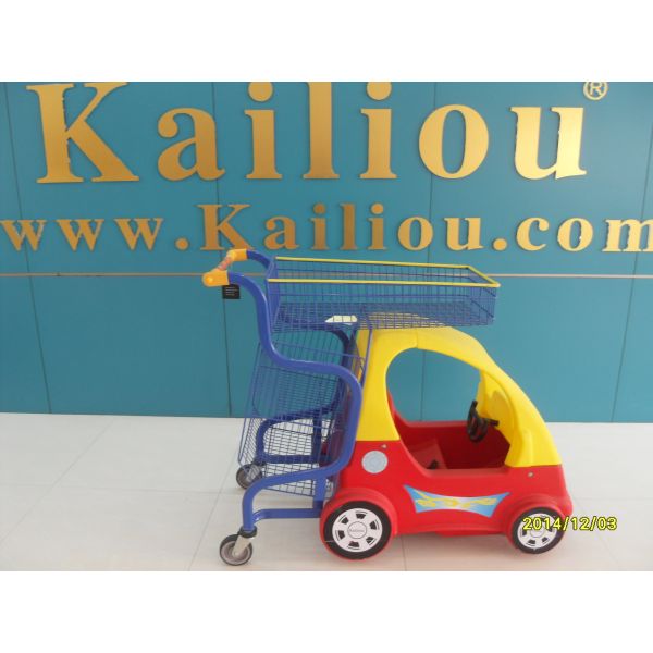 Funny Plastic Kids Shopping Carts With Metal Frame / Handle And Wheels