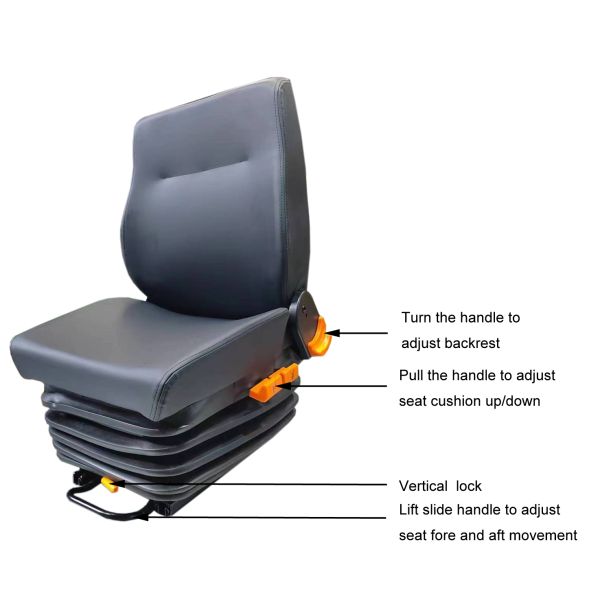 Low Profile Air Suspension Seat Black Bottom for Coal Locomotive