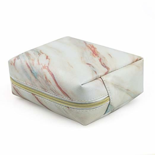 Marble Pattern Makeup Organizer Pouch With Zipper , Mens Travel Toiletry Bag