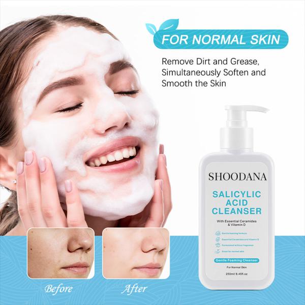 Nettoyant moussant pour le visage en marque blanche, doux et sûr, adapté aux femmes et aux hommes
