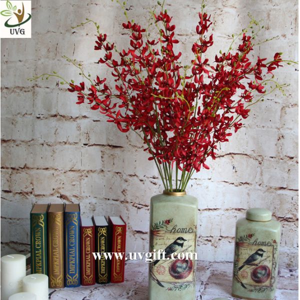 UVG Yellow decorative orchids plastic artificial flower factory for home garden decoration