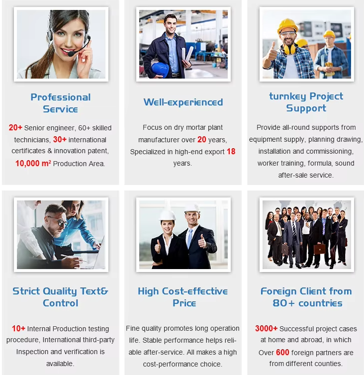 Китай Новый продукт 15-25T/H Автоматическая сухой морт производственная линия Цемент морт смесителя