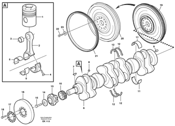 VOE1547469 части L180E кривошина Volvo.Heavy, L220E