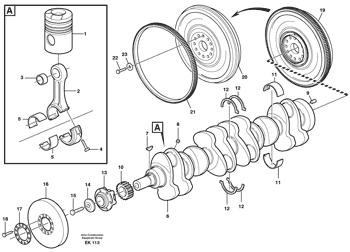 VOE1547468 Crankshaft Volvo.Heavy parts L180E, L220E