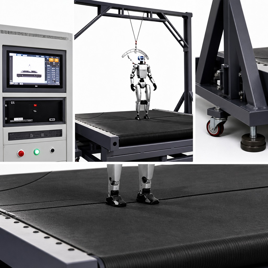 HD Robot Dynamic Test Platform Walking Stability Testing Machine Equipment Adjustable Slope 0 20 Degrees Speed Control 0 18 km/h