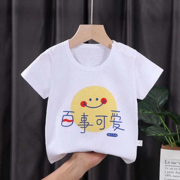 Short Sleeved Children's Sports Shirts Pure Cotton Girls' Summer Clothes Boys' Top
