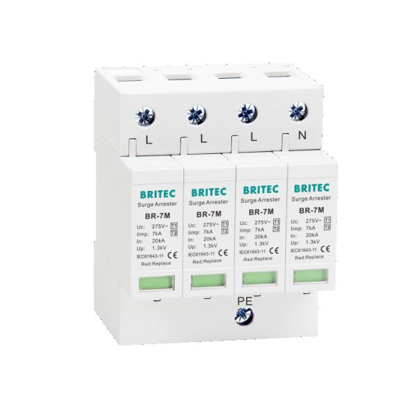 BR-7M 4P 7ka T1+T2 Surge Protective Device Lightning Arrester SPD Spd Surge Protection Devices electronics surge protection