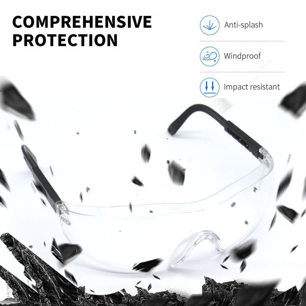 Ansi Z87.1 CE EN166 Anti Fog Scratch Splash Dustproof Eye Protection Unisex Eyewear Safety Goggles Glasses Spectacles