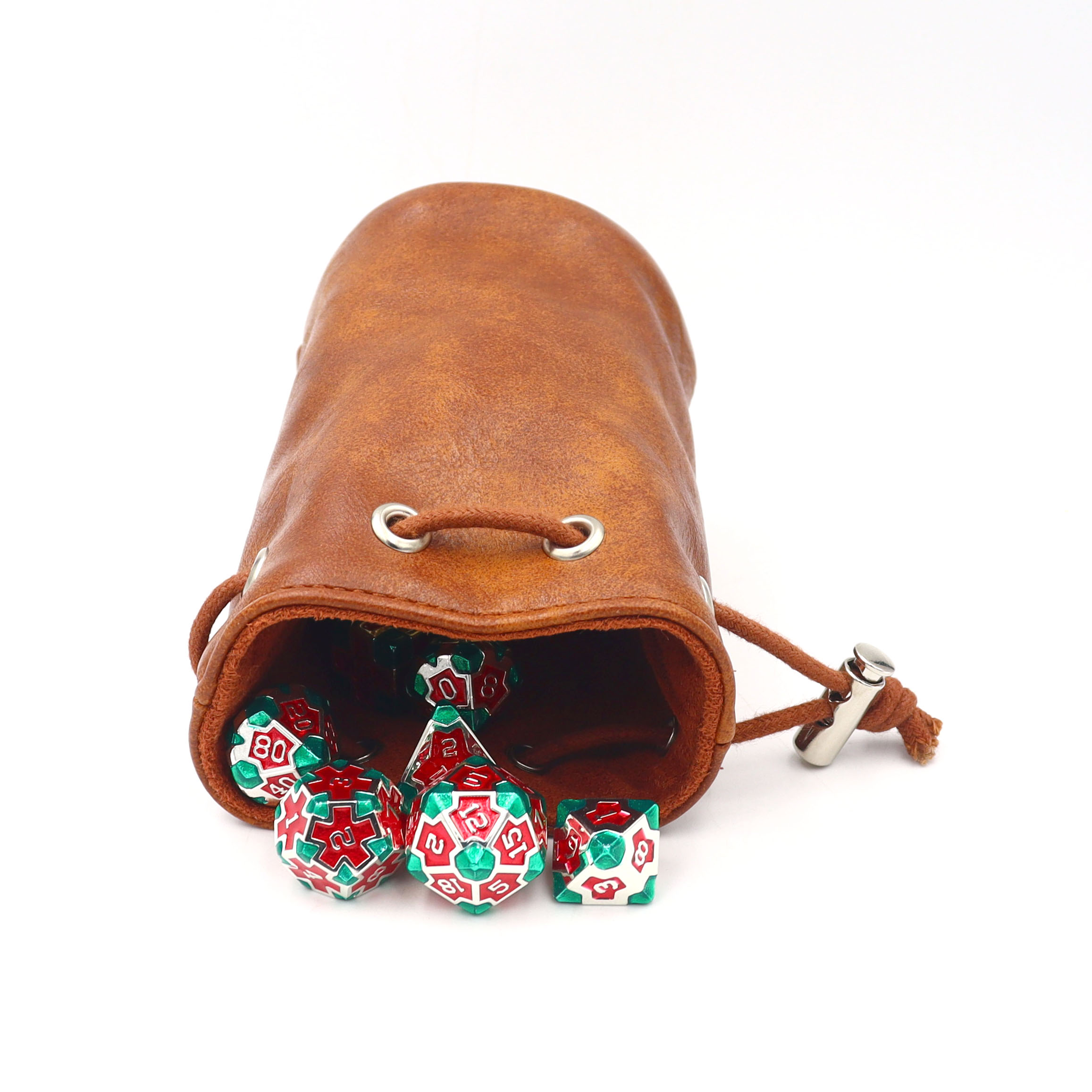 Large Custom Logo Cowhide Dice Bag 7.5*11cm Portable DnD Dice Cup for Dungeons and Dragons