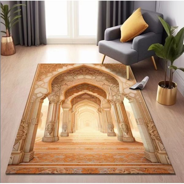 National Style Prayer Floor Carpet Rug Machinable Arabic Printed Worship Mat