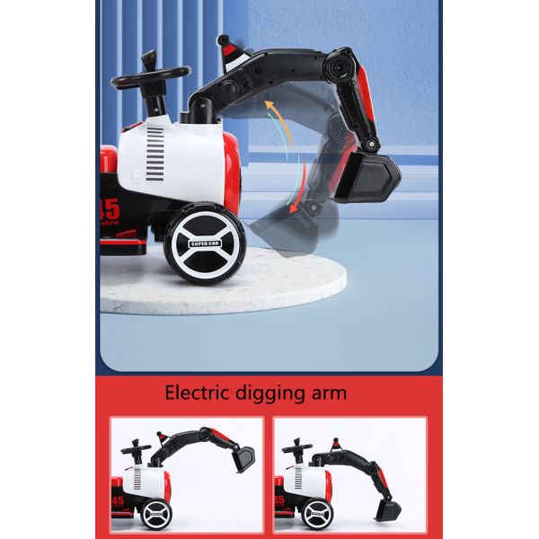 Пластиковые детские электрические игрушки Слайд экскаватор Поездка на мини-строительном грузовике для детей