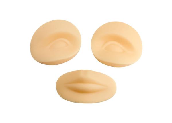 Peças permanentes amarelas dos olhos e dos bordos da pele da prática da composição do silicone 3D para a cabeça do manequim da tatuagem