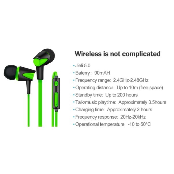 Bluetooth V5.3 HiFi Stereo Wireless Earphones Running Waterproof Sports Earbuds