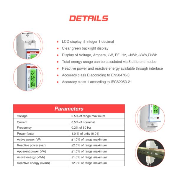 High Precision Single-Phase Two-Wire Digital Electric Meter with 230V 5 45 A Capacity